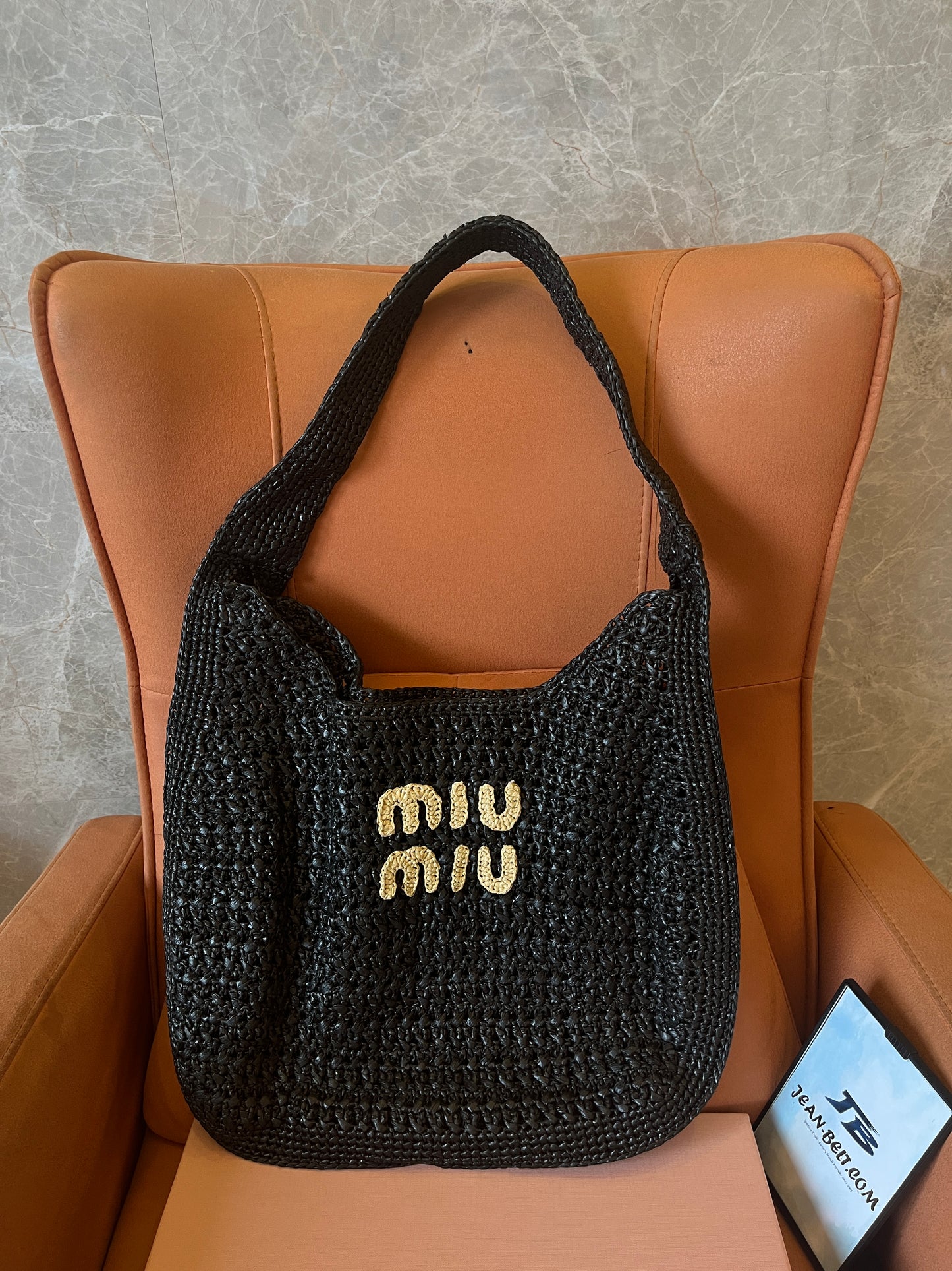 Miu Miu women's black crochet Hobo bag