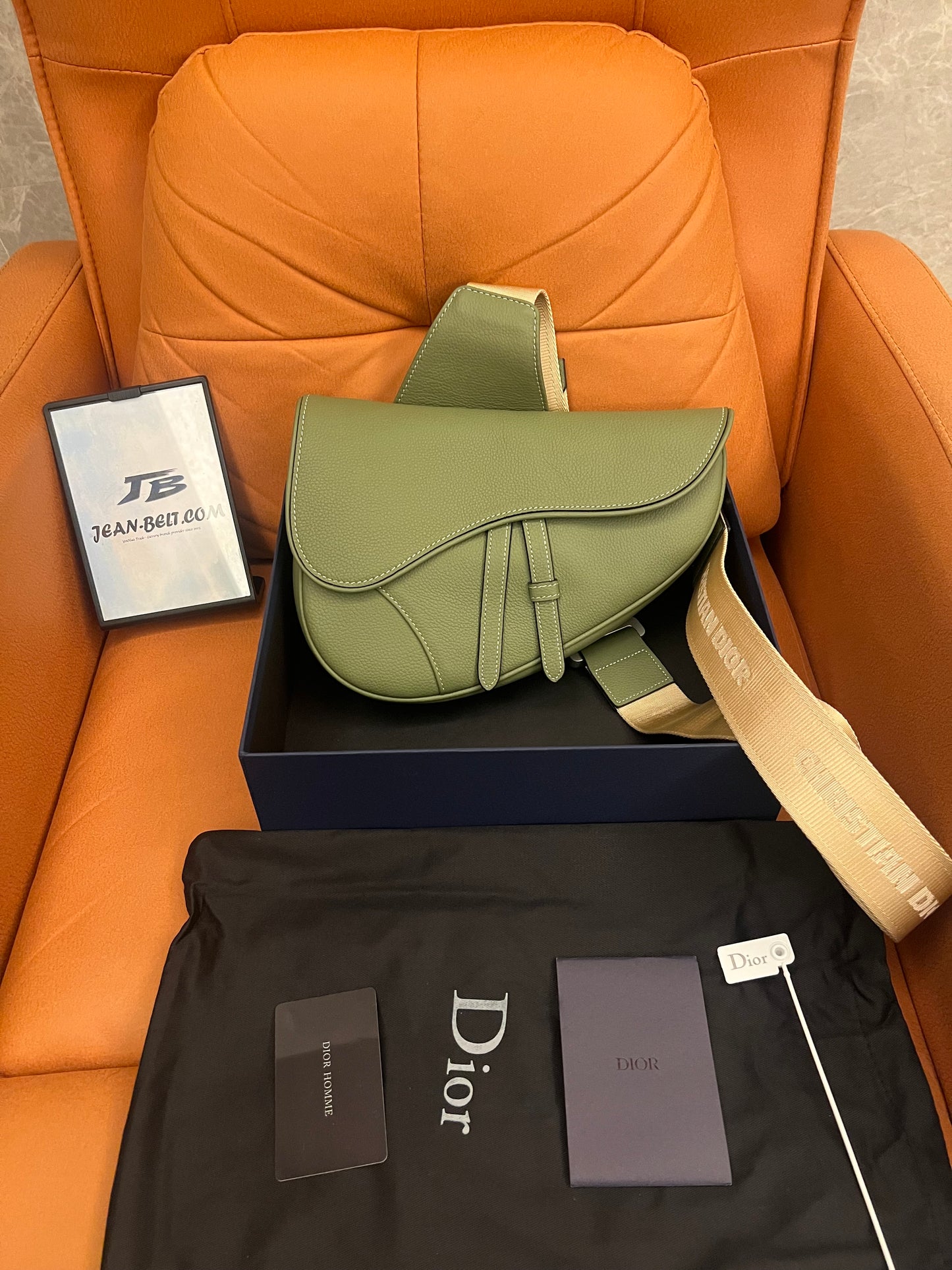 Dior saddle bag green for men