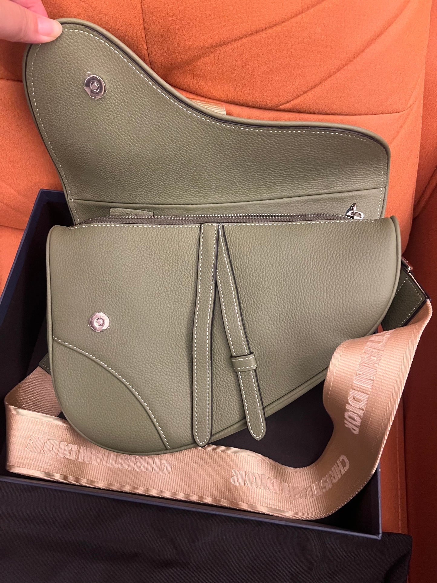 Dior saddle bag green for men