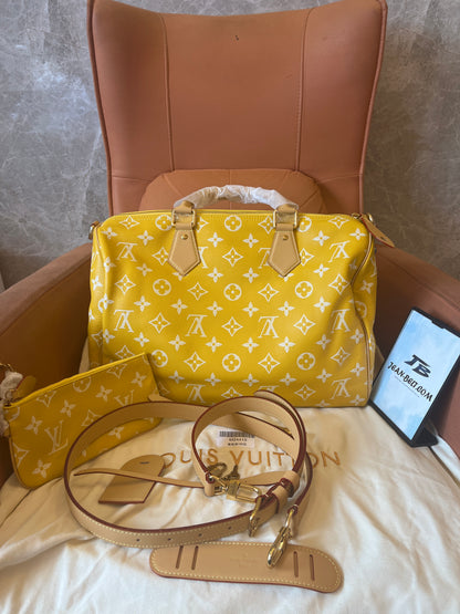 Louis Vuitton x Pharrell Williams speedy P9 bandoulière 40 yellow grained calfskin