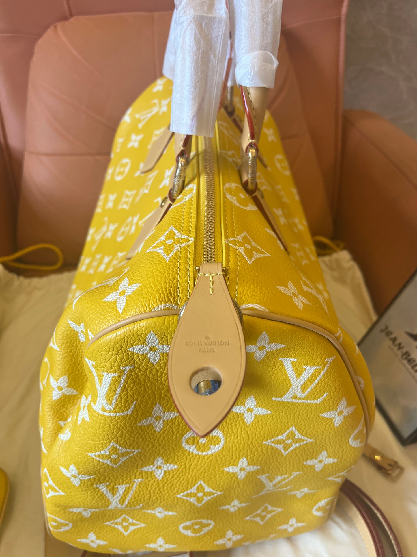 Louis Vuitton x Pharrell Williams speedy P9 bandoulière 40 yellow grained calfskin