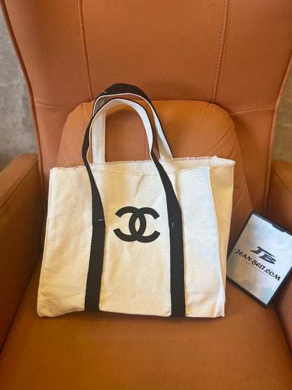 Chanel vip gift reversible canvas tote bag