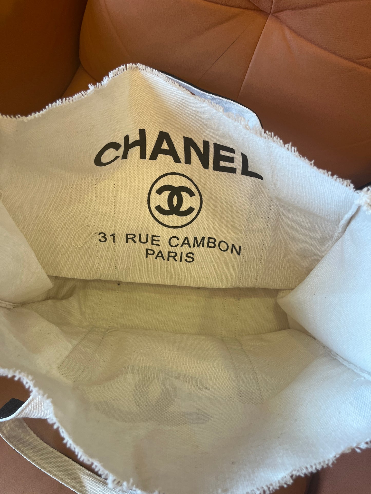 Chanel vip gift reversible canvas tote bag