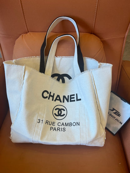 Chanel vip gift reversible canvas tote bag