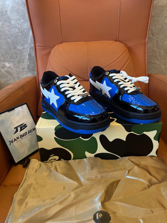 Bape X Marvel comics venom blue black bapesta sports shoes