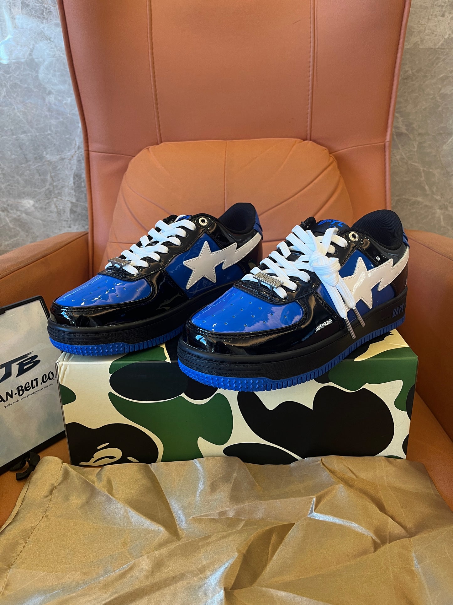 Bape X Marvel comics venom blue black bapesta sports shoes