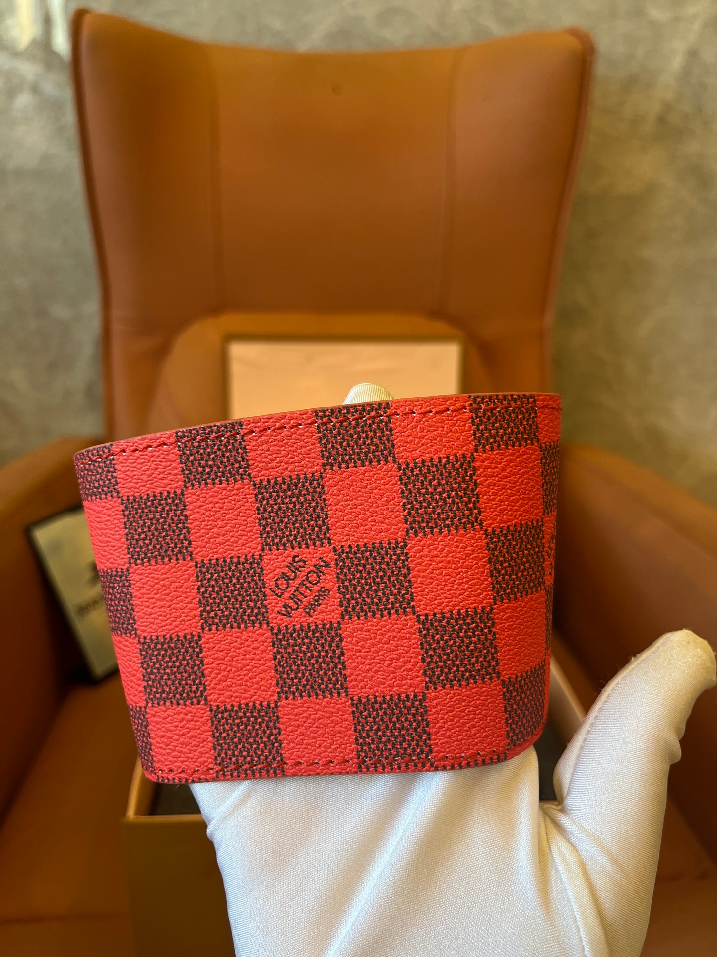 Louis Vuitton ceramics mug damier red