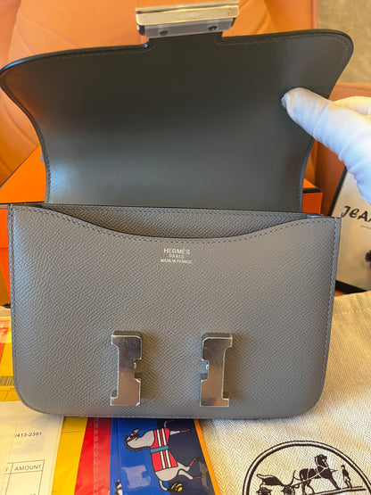 [Full Handmade]Hermes constance mini 18 vert amande epsom full handmade handbag