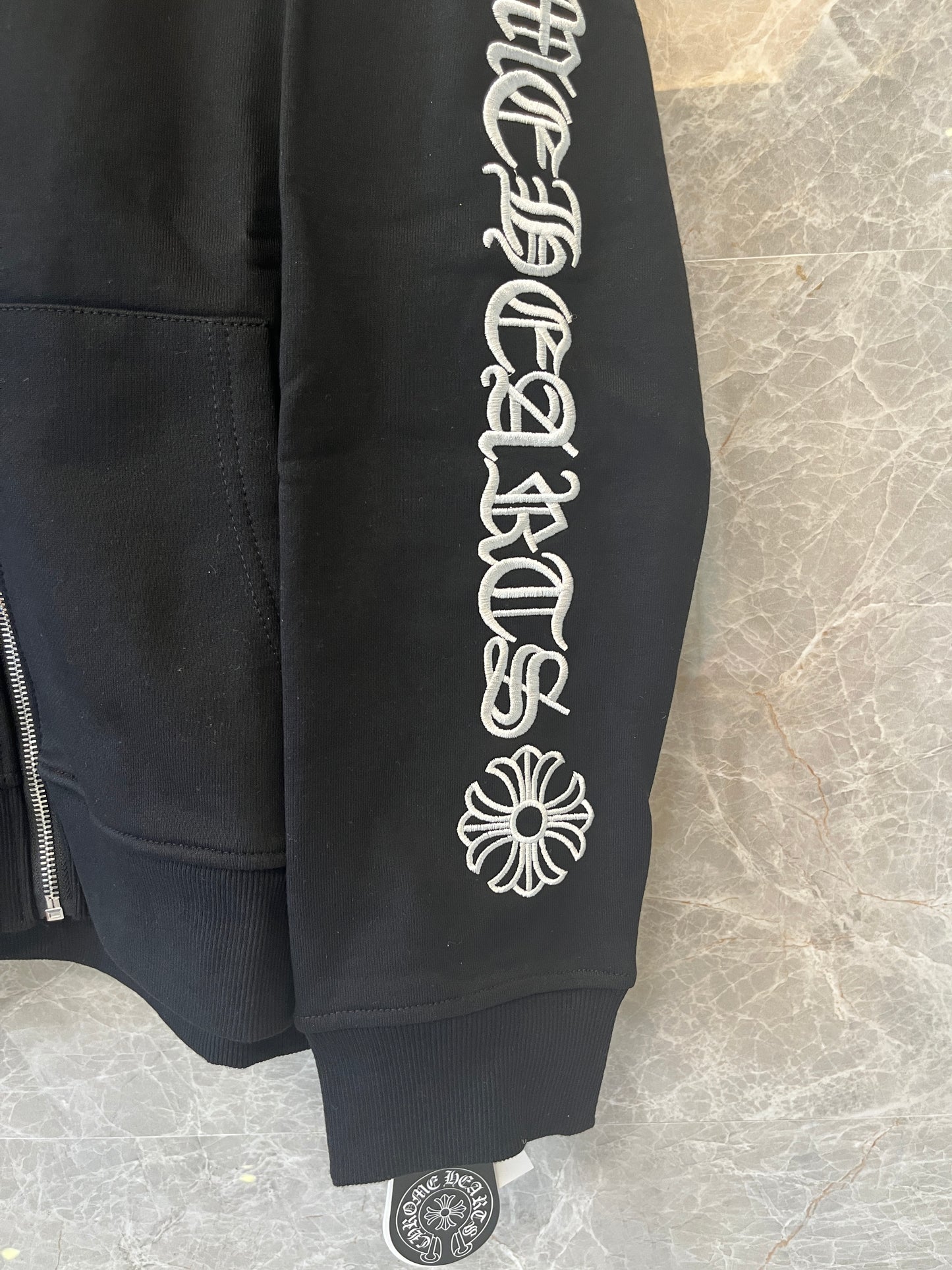 Chrome Hearts multi print zip up hoodie black