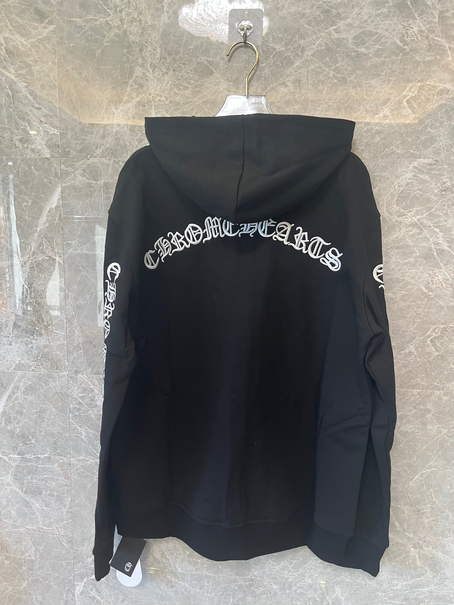 Chrome Hearts multi print zip up hoodie black