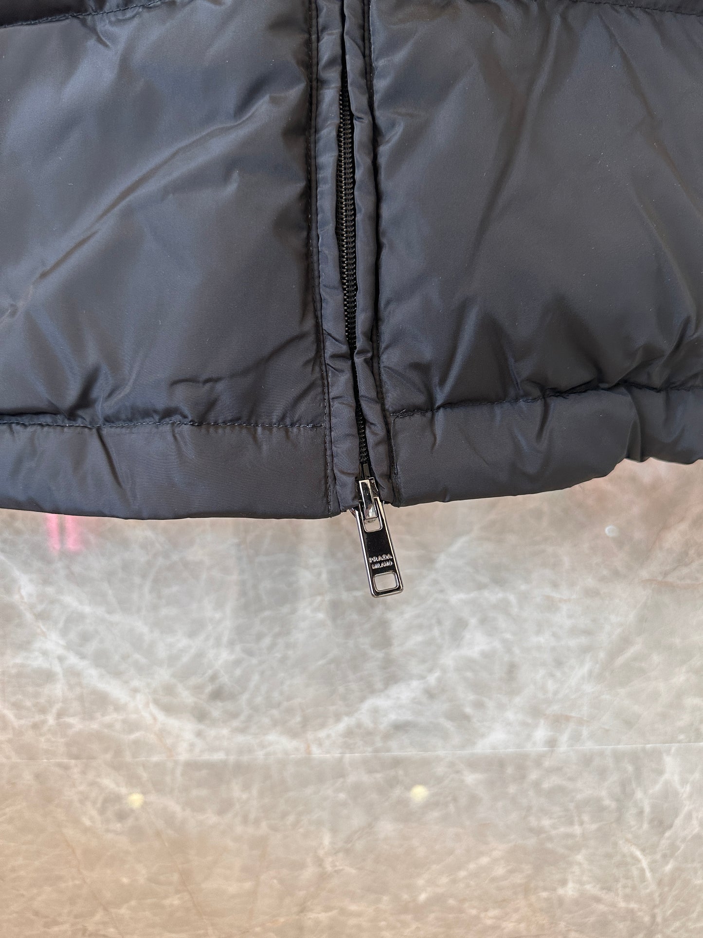 Prada imported high-end nylon flip down jacket