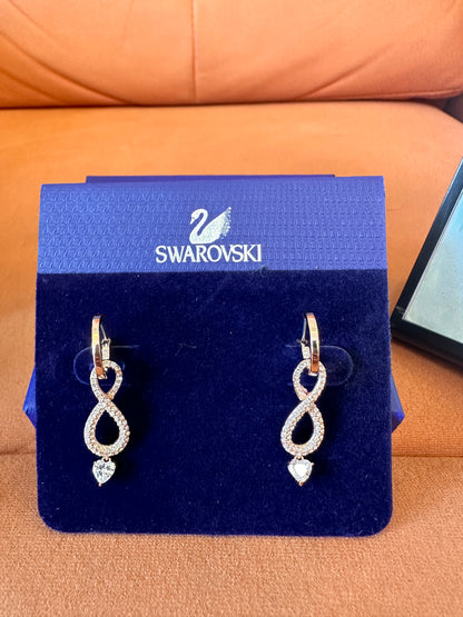 Swarovski Infinity earrings- rose gold