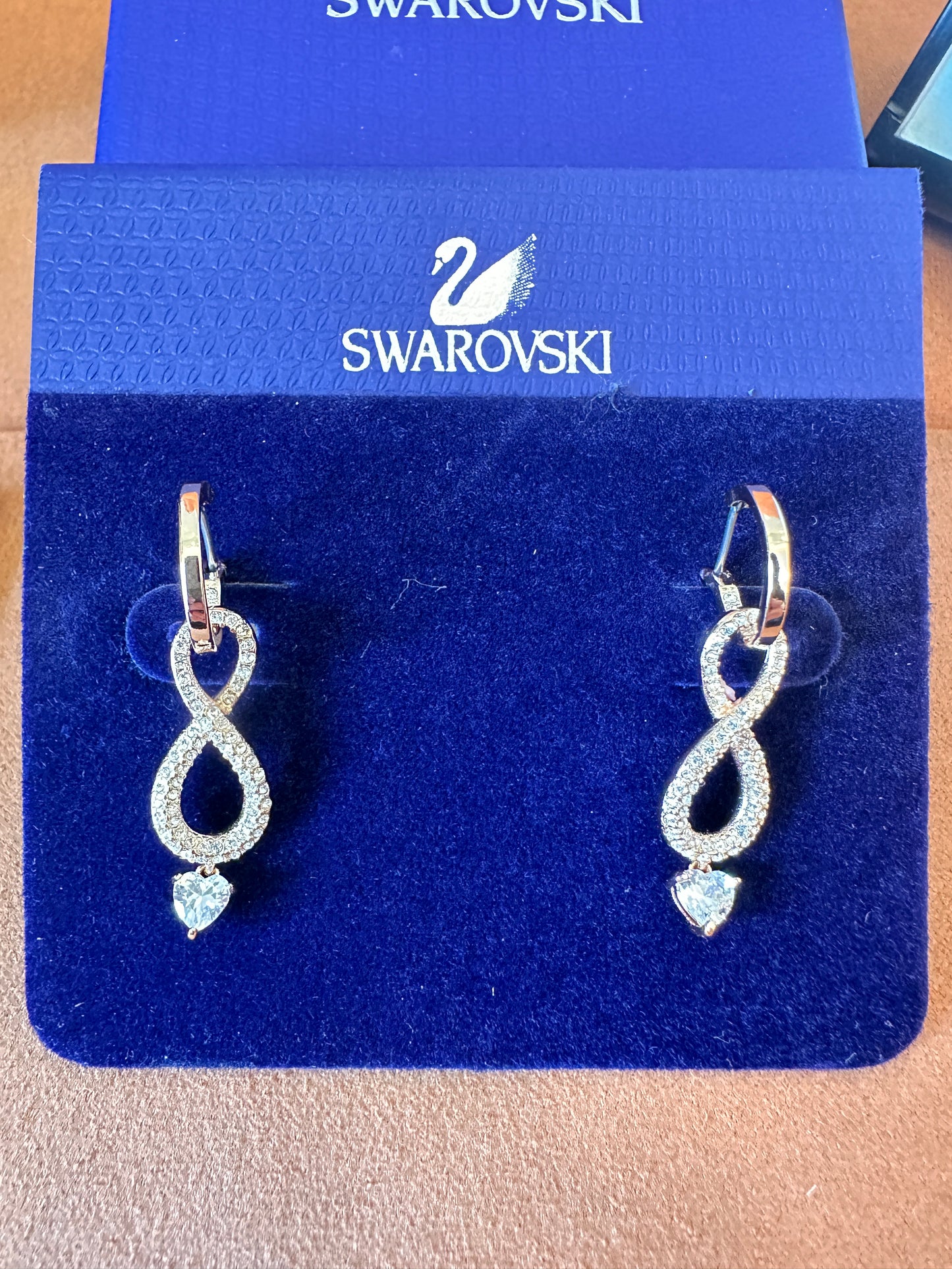 Swarovski Infinity earrings- rose gold