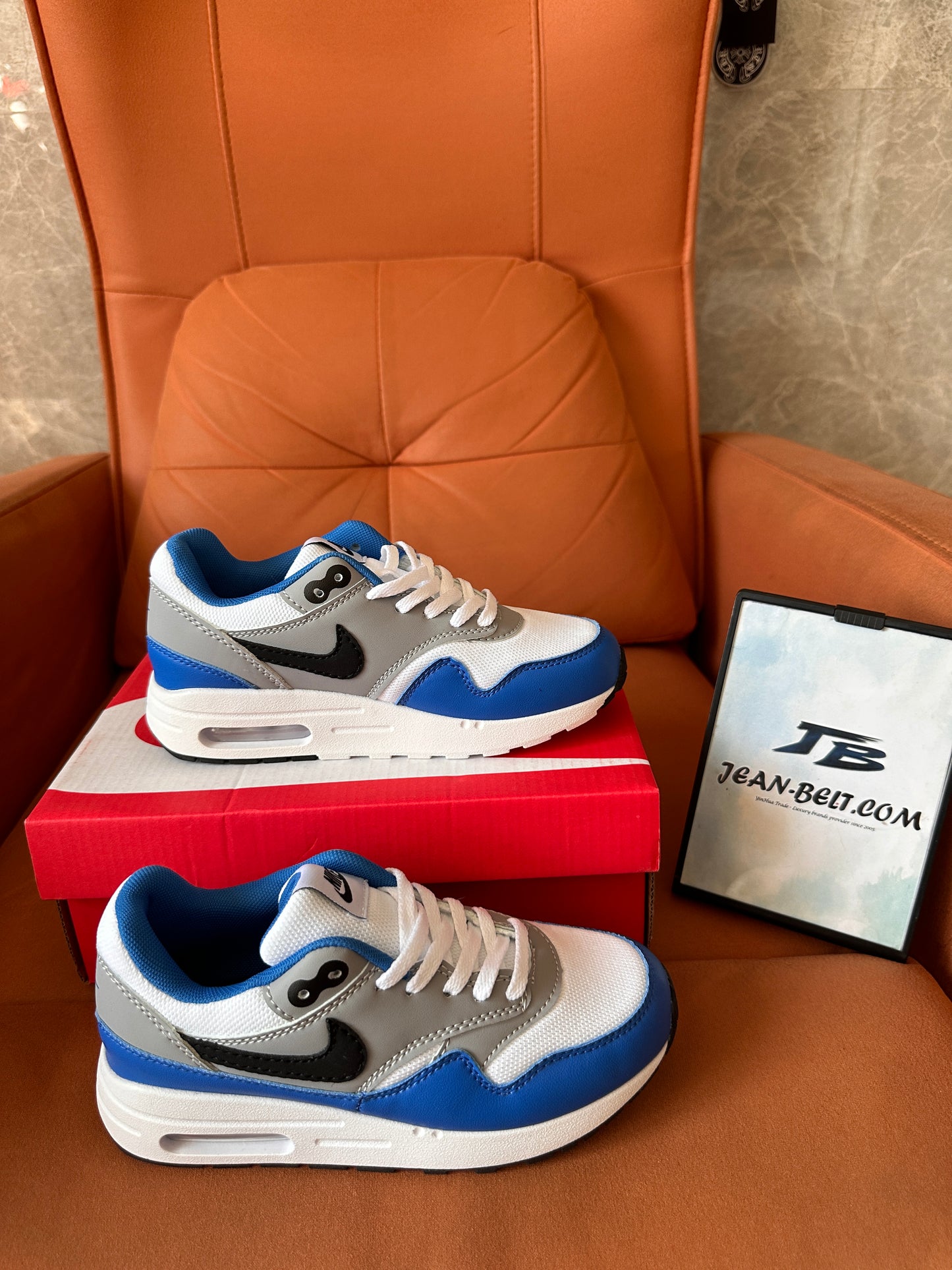 Nike Kids Air Max 1 easyon royal blue sneakers