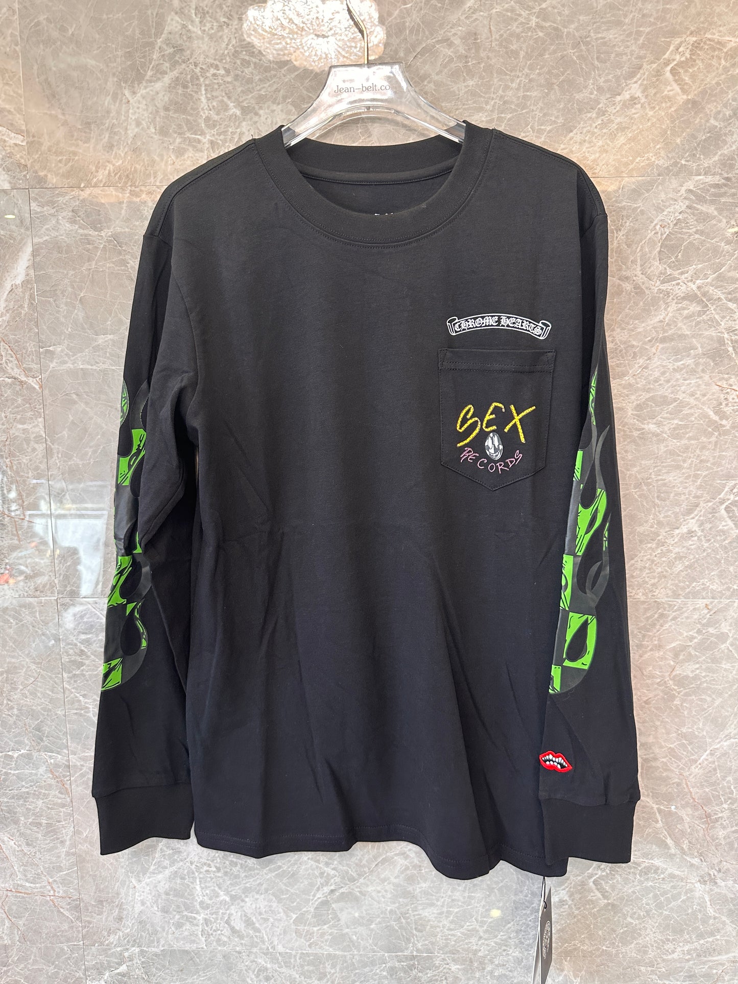 Chrome Hearts x Matty Boy Sex Records flame long-sleeve black