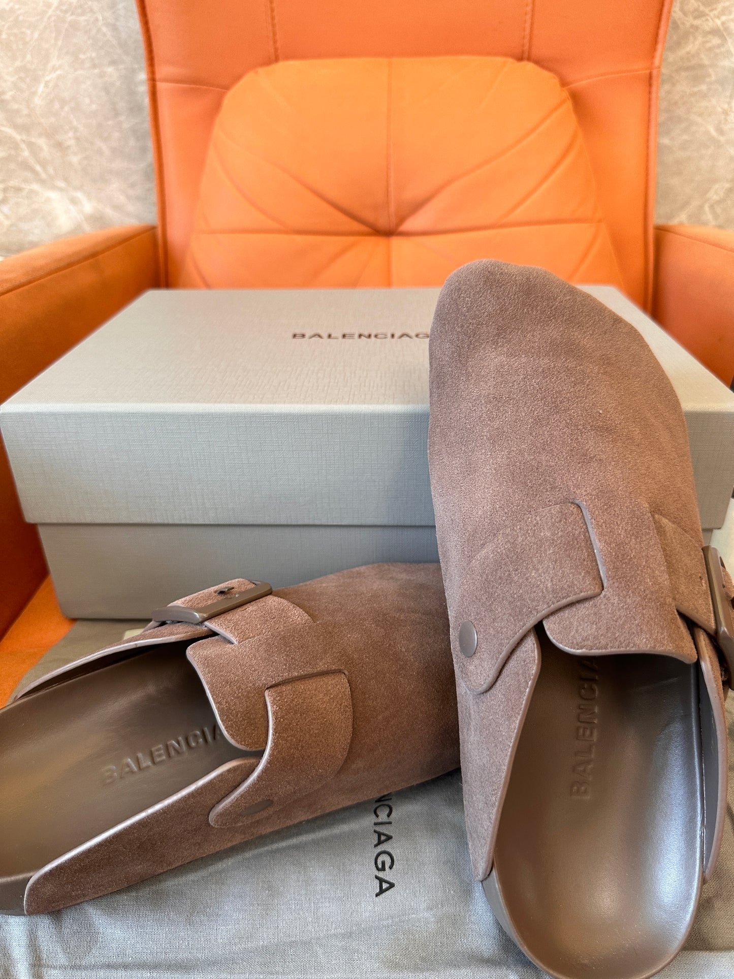 Balenciaga Sunday suede mules