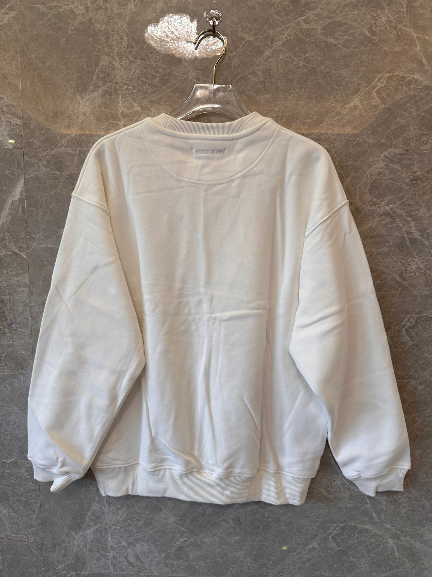 Anine Bing white Jaci Monogram cotton blend sweatshirt