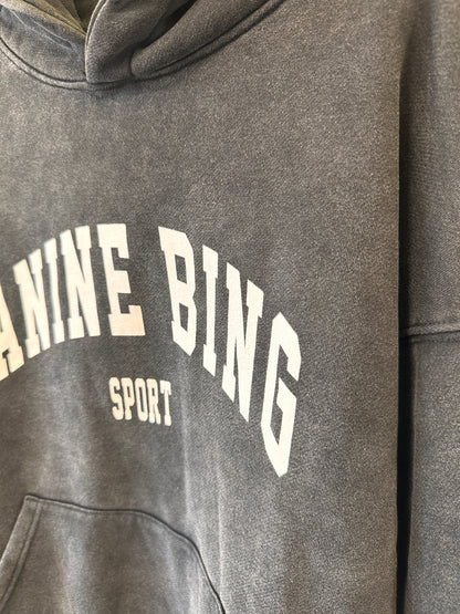 Anine Bing Harvey logo-print organic cotton-jersey hoody