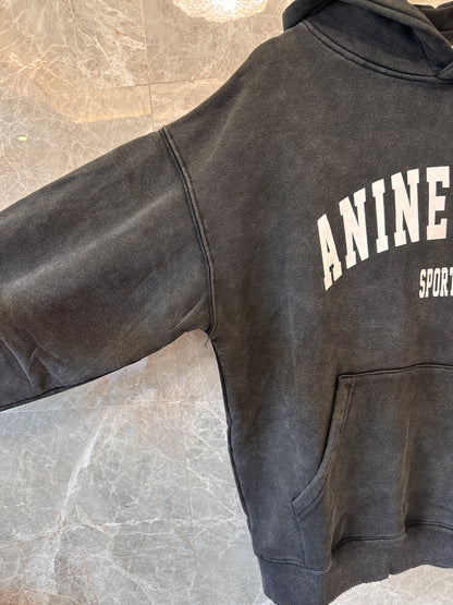 Anine Bing Harvey logo-print organic cotton-jersey hoody