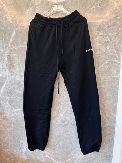 Off-White black jogger pants with zig-zag design