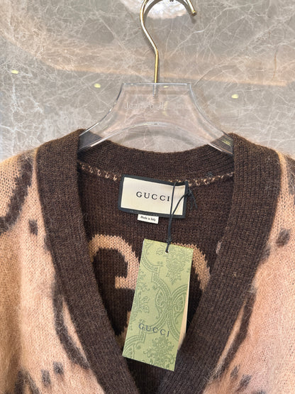 Gucci GG jacquard mohair wool cardigan