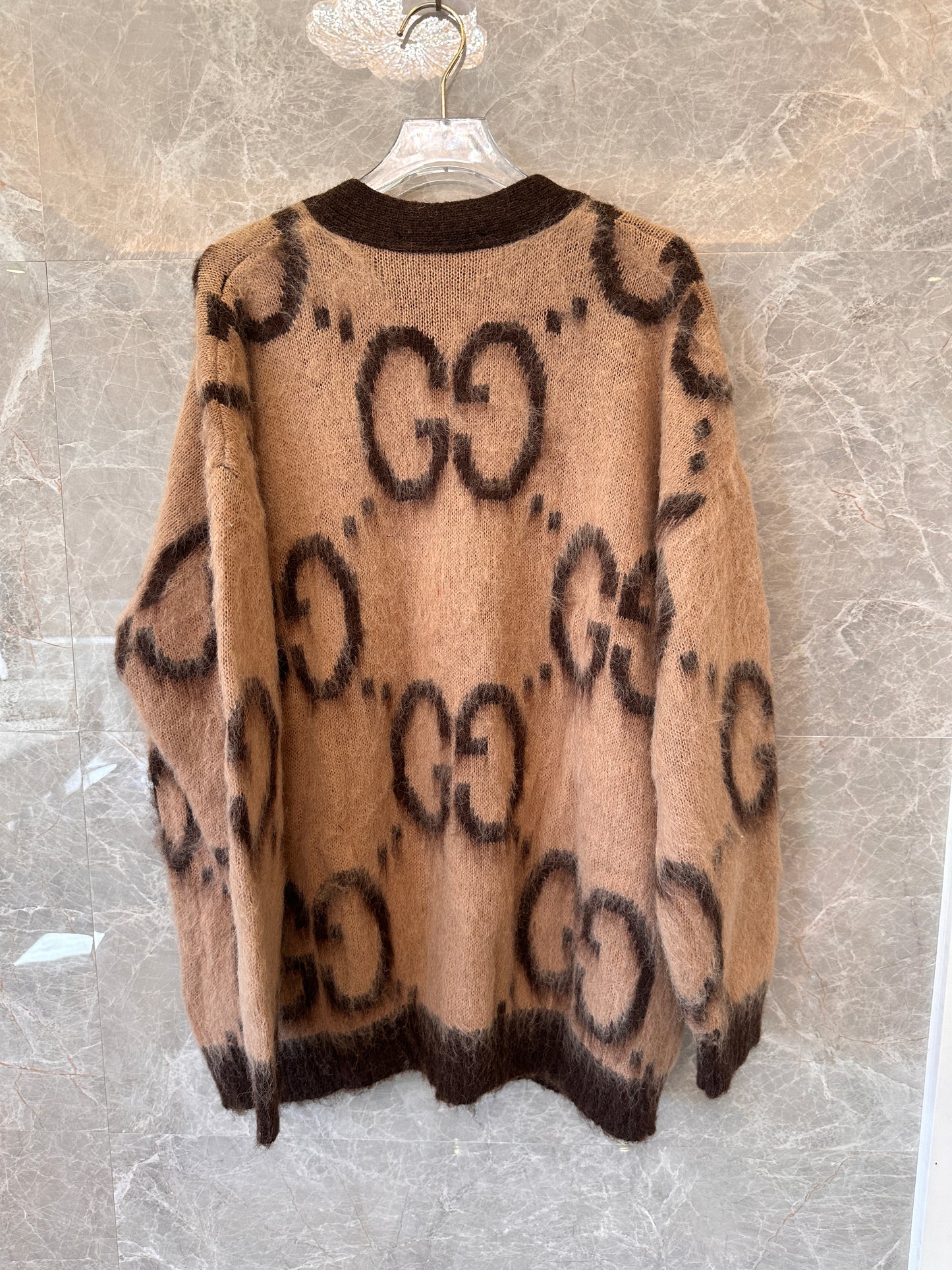 Gucci GG jacquard mohair wool cardigan