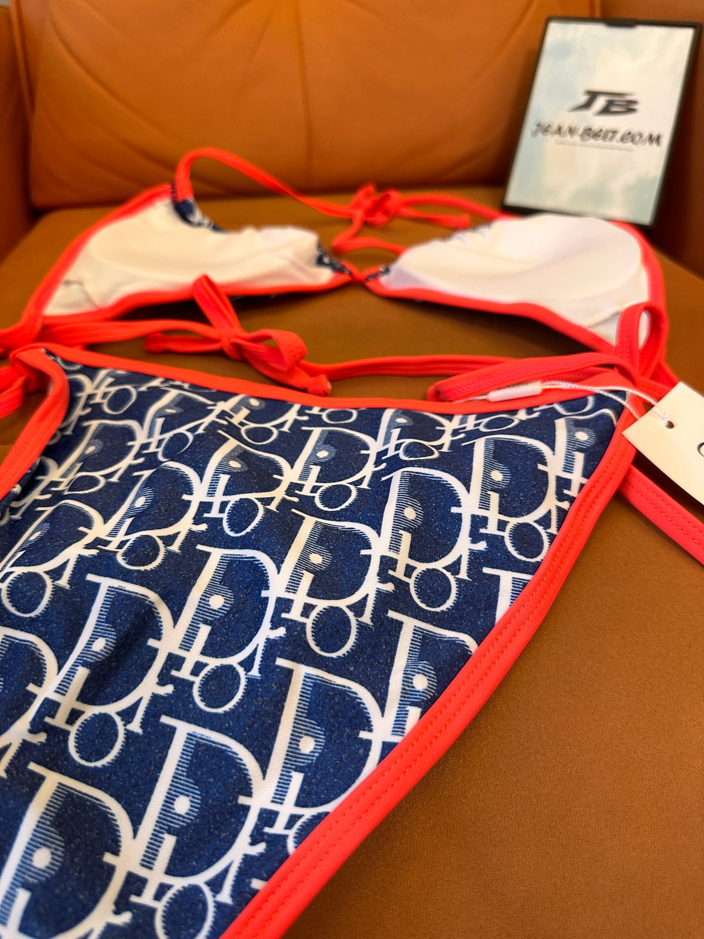 Christian Dior monogram bikini with neon trim