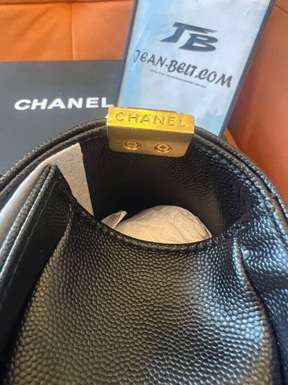 Chanel boy saddle messenger bag incas black gold