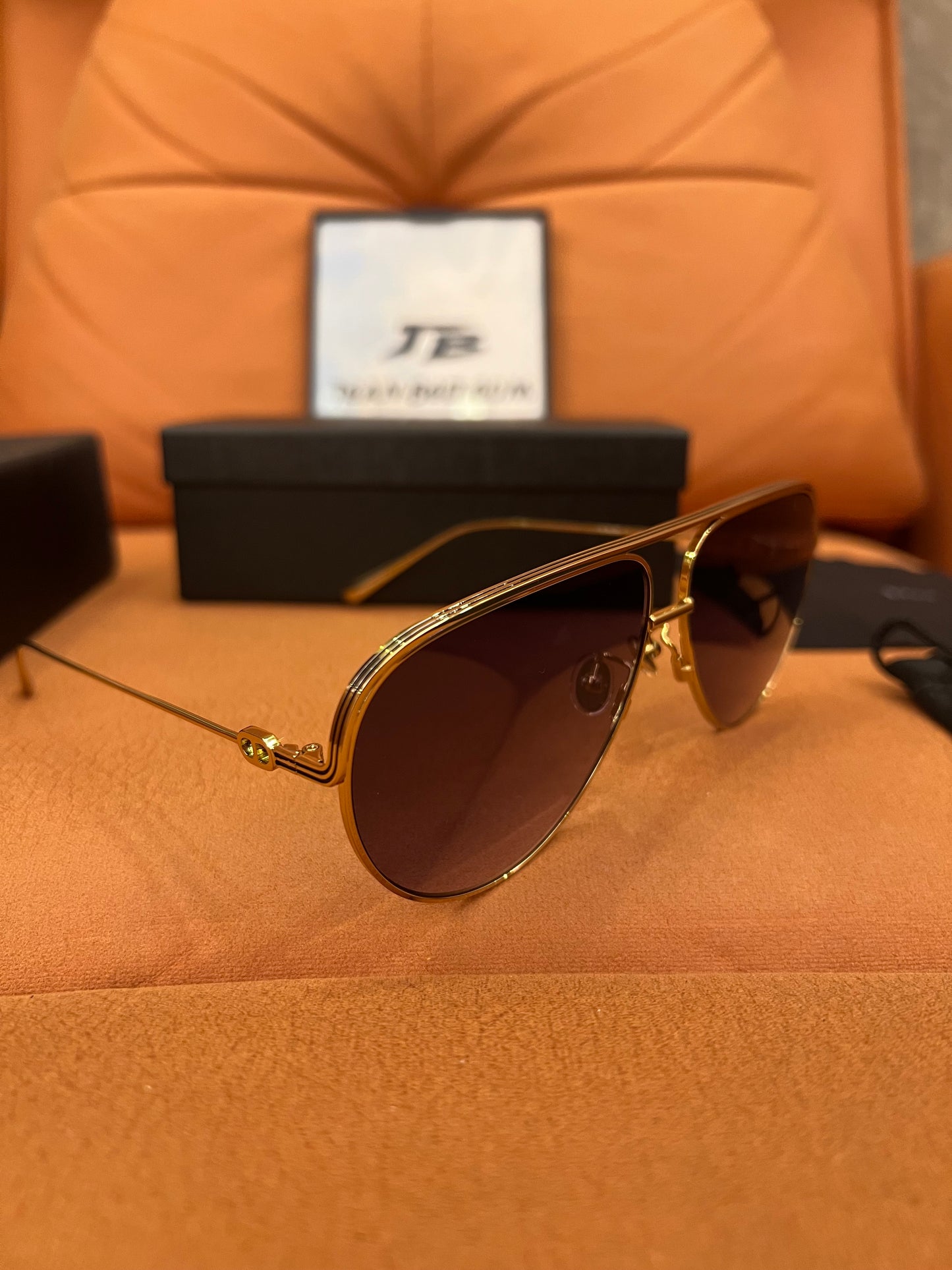 Dior pilot-style gold aviator sunglasses