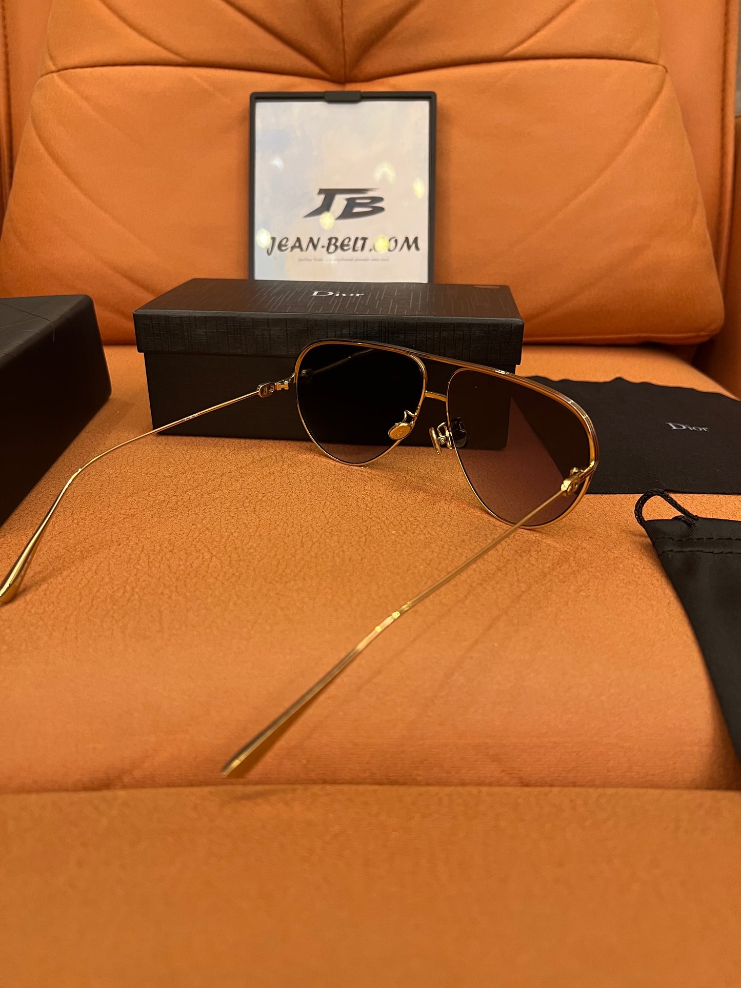 Dior pilot-style gold aviator sunglasses