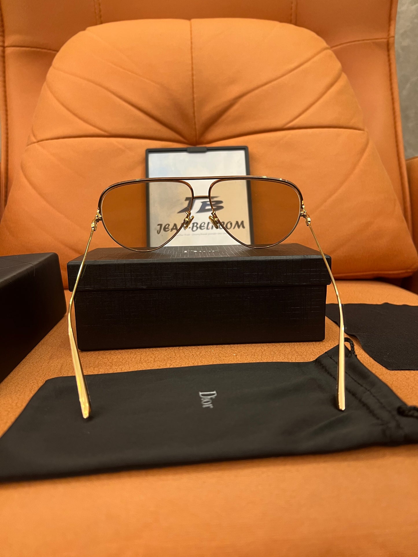 Dior pilot-style gold aviator sunglasses