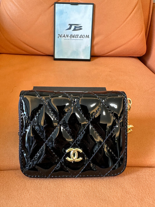 [Normal Quality]Chanel patent leather quilted wallet