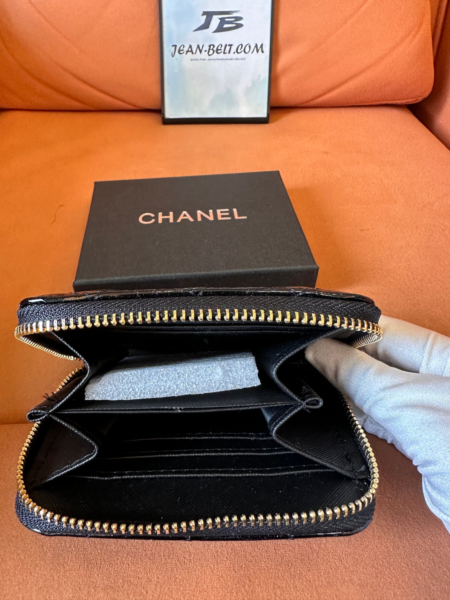 [Normal Quality]Chanel patent leather quilted wallet