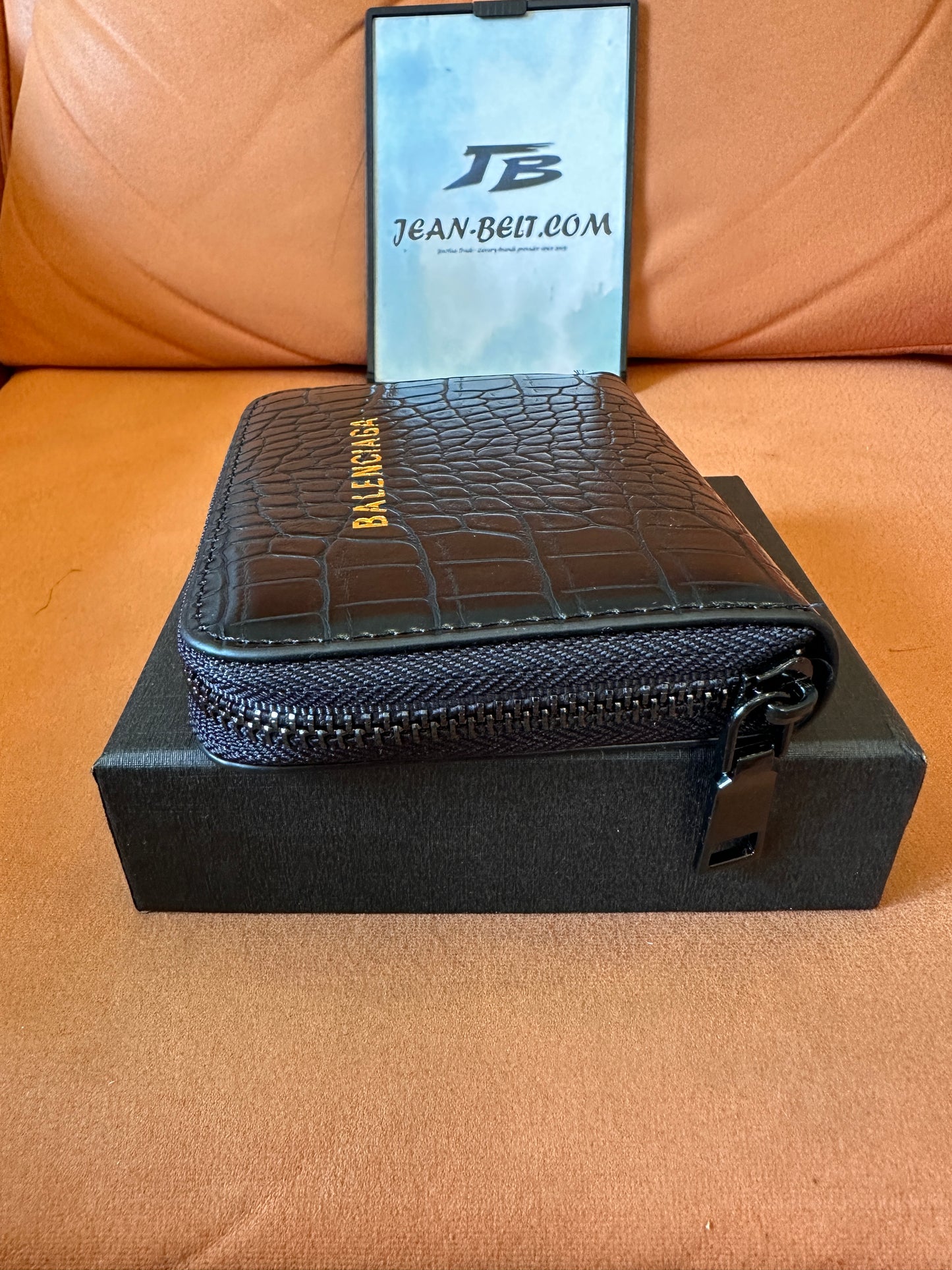 [Normal Quality]Balenciaga crocodile-embossed leather wallet