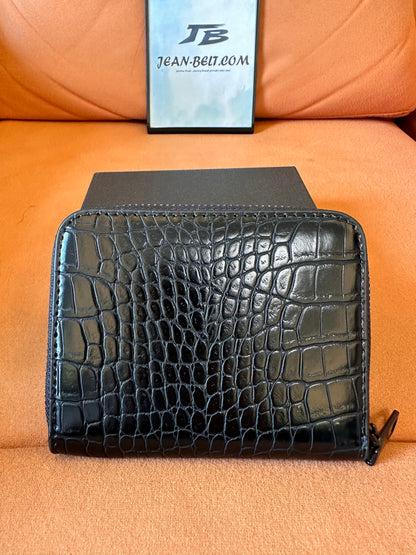 [Normal Quality]Balenciaga crocodile-embossed leather wallet