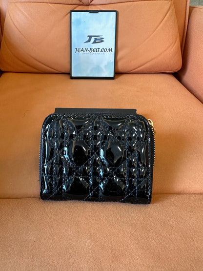 [Normal Quality]Dior patent leather quilted wallet