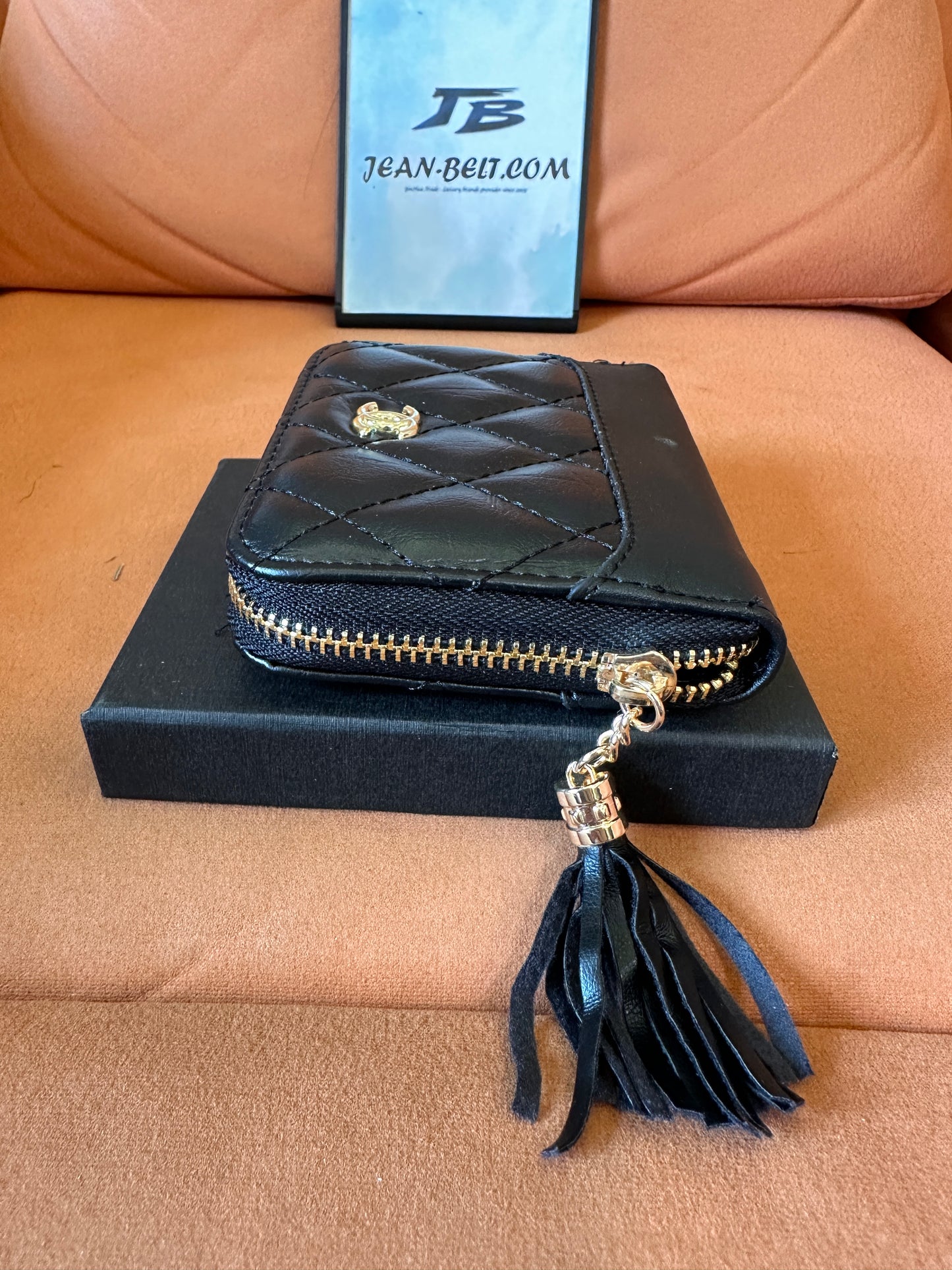 [Normal Quality]Chanel quilted leather wallet with tassel zipper