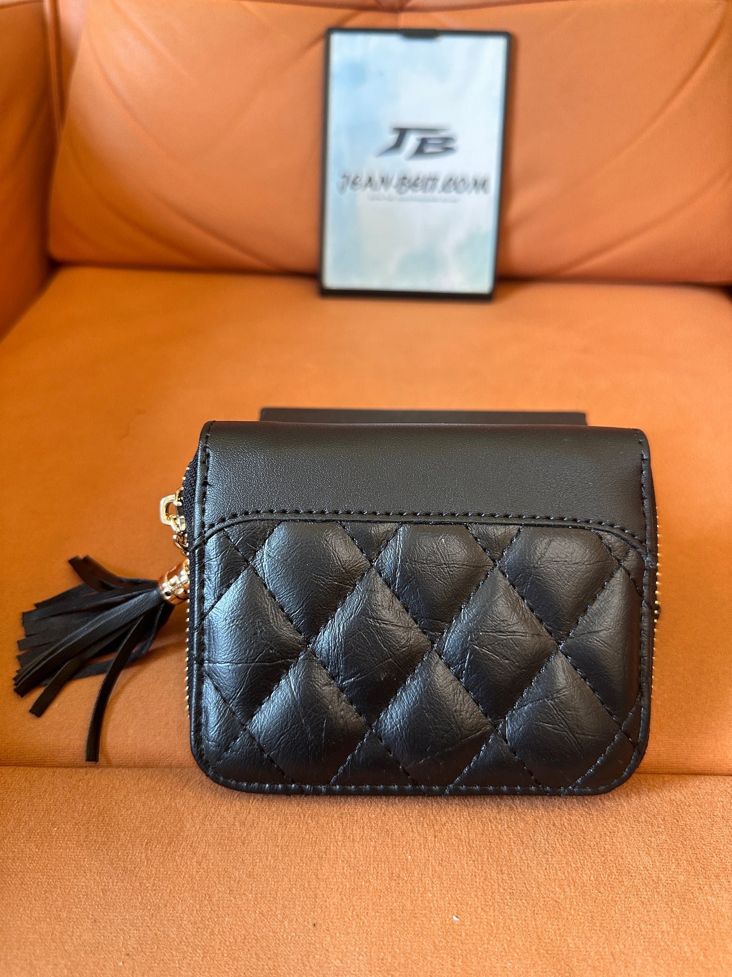 [Normal Quality]Chanel quilted leather wallet with tassel zipper