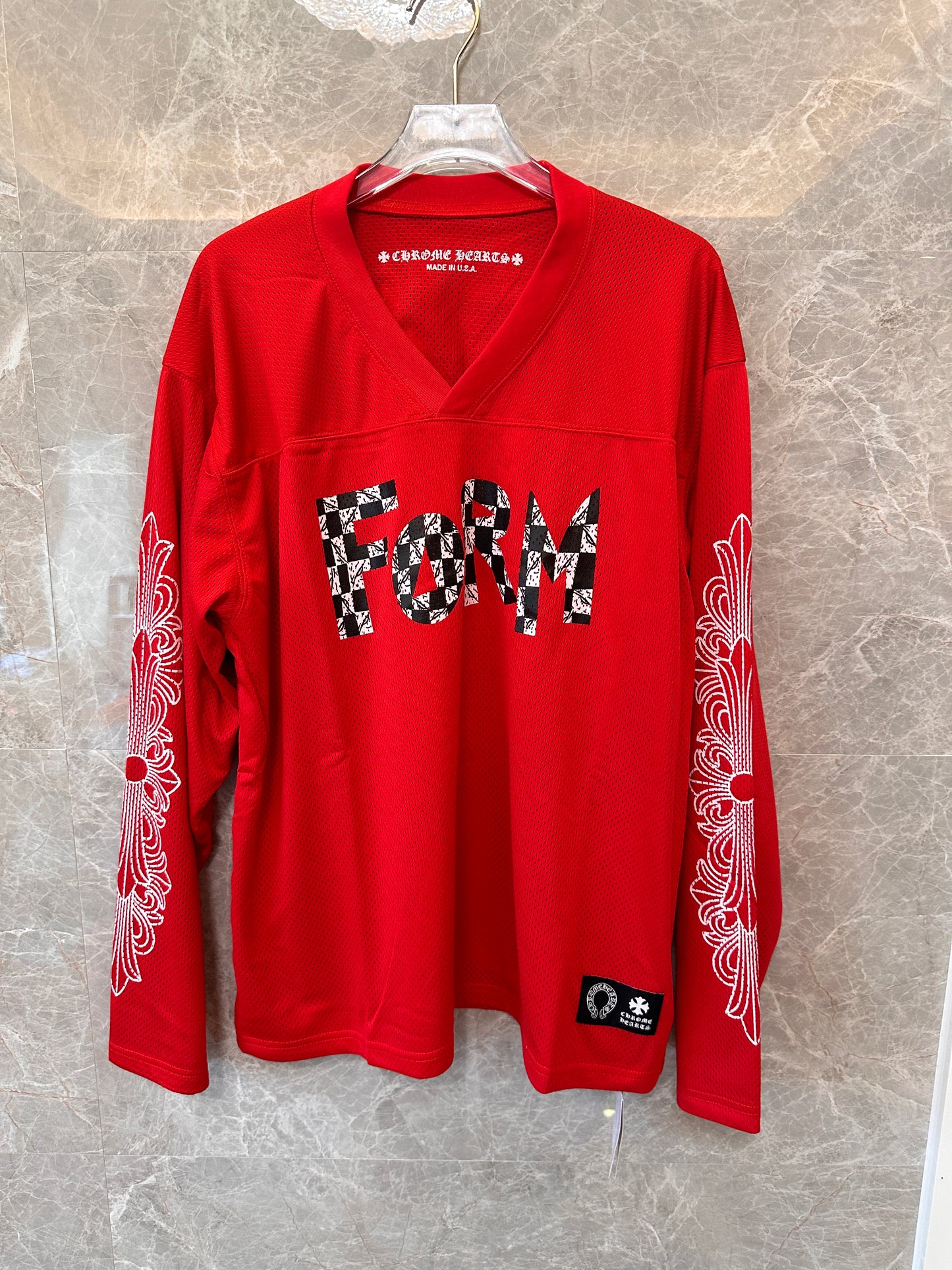 Chrome Hearts x Matty Boy red 'Form' hockey jersey