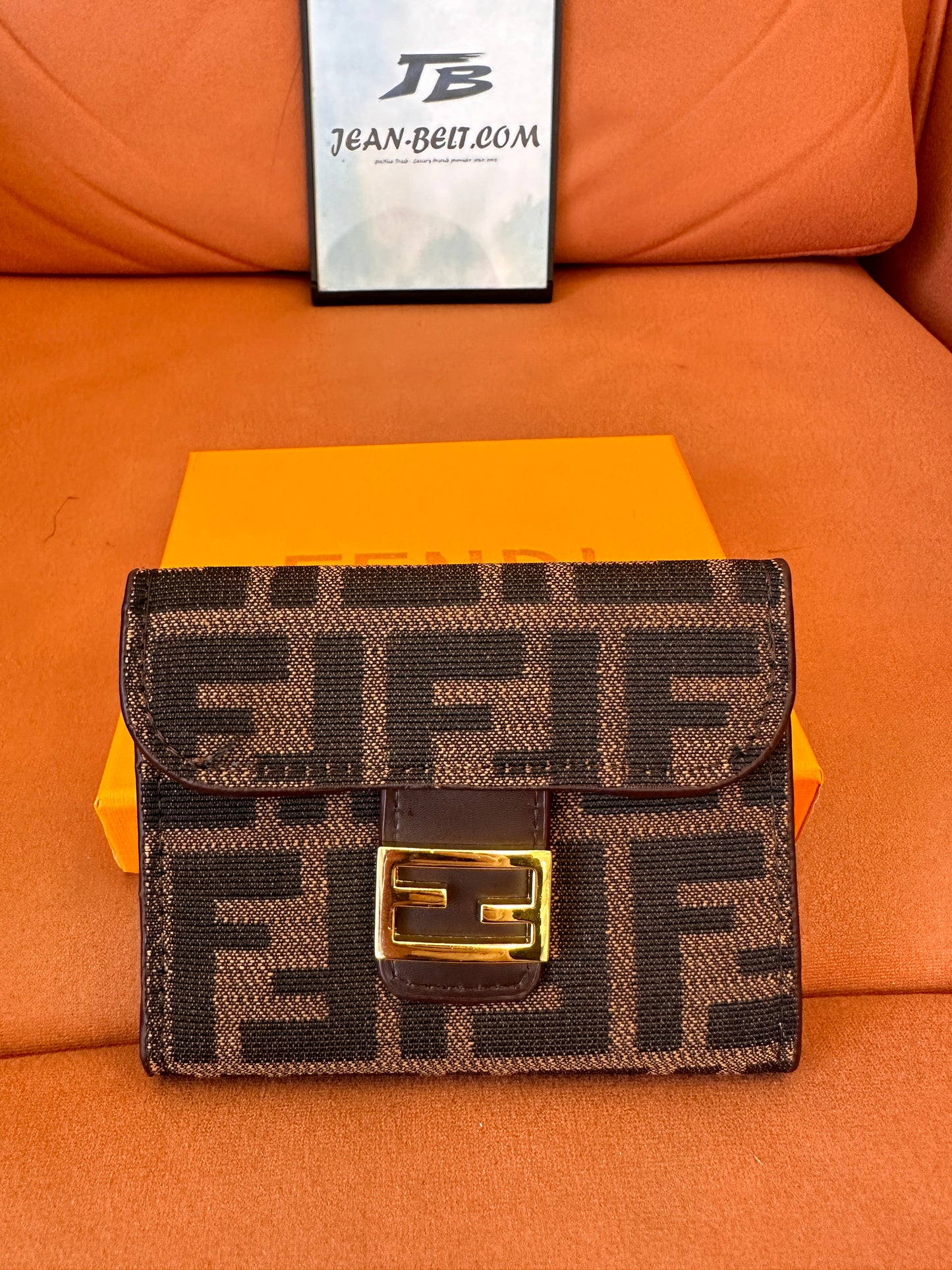 [Normal Quality]Fendi FF monogram wallet with gold-tone FF clasp