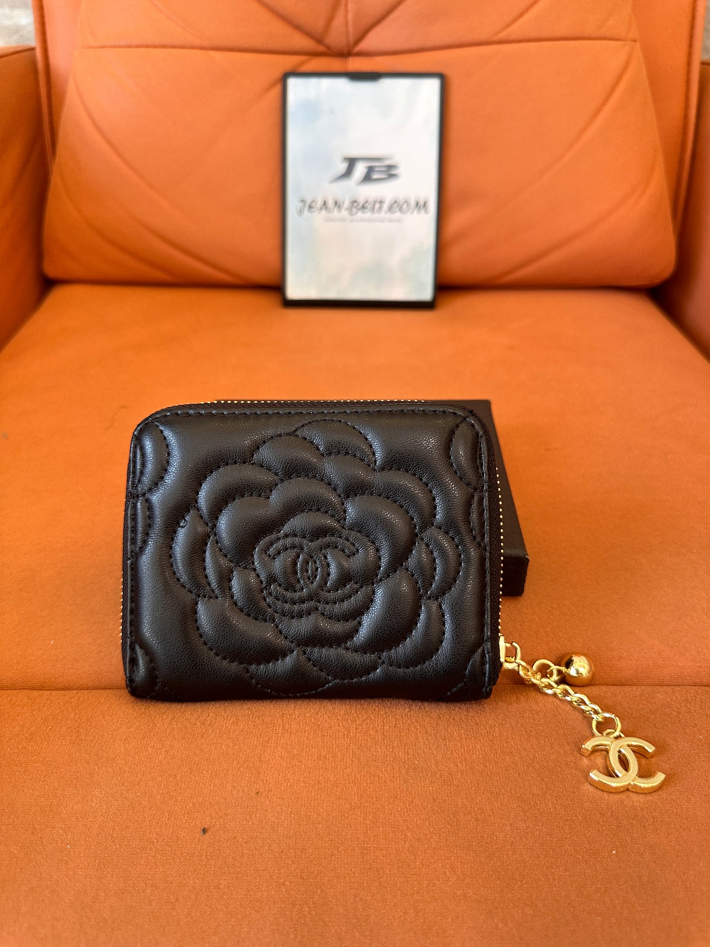 [Normal Quality]Chanel camellia embossed leather wallet