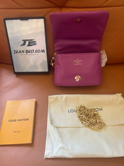 Louis Vuitton lambskin embossed monogram coussin belt bag orchid