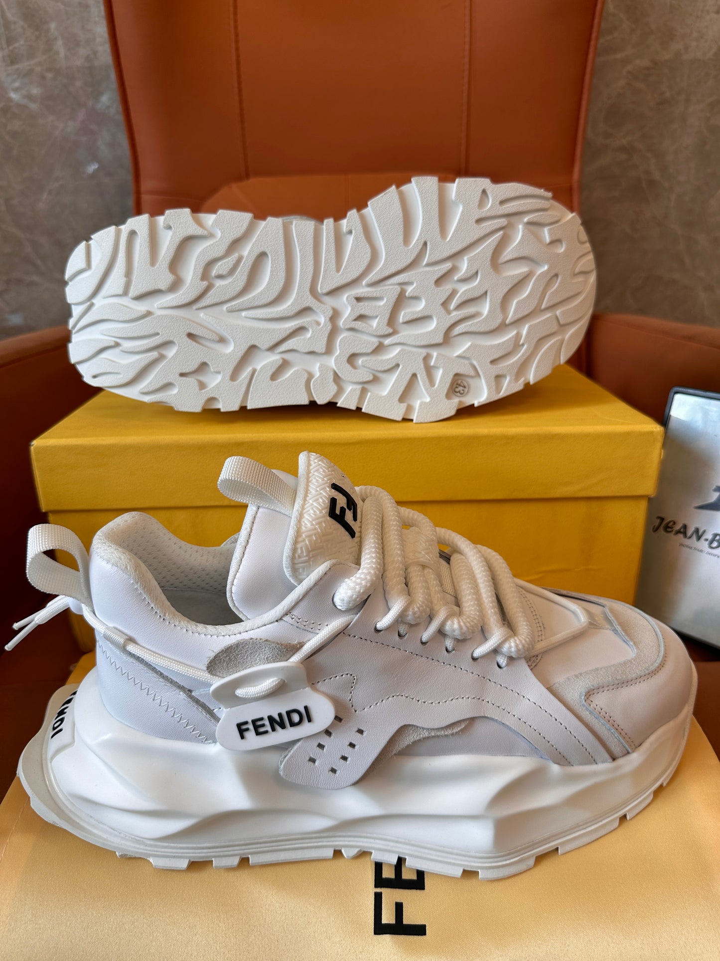 Fendi white Flow Runner sneakers