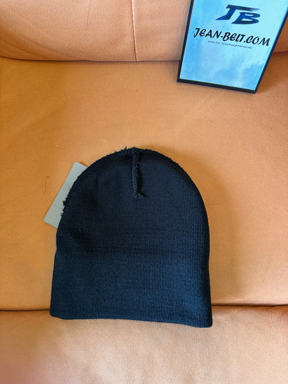 Balenciaga logo embroidered beanie in black