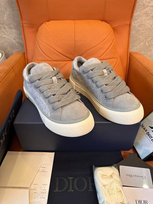 Dior Walk'n'Dior sneakers in gray suede and oblique jacquard