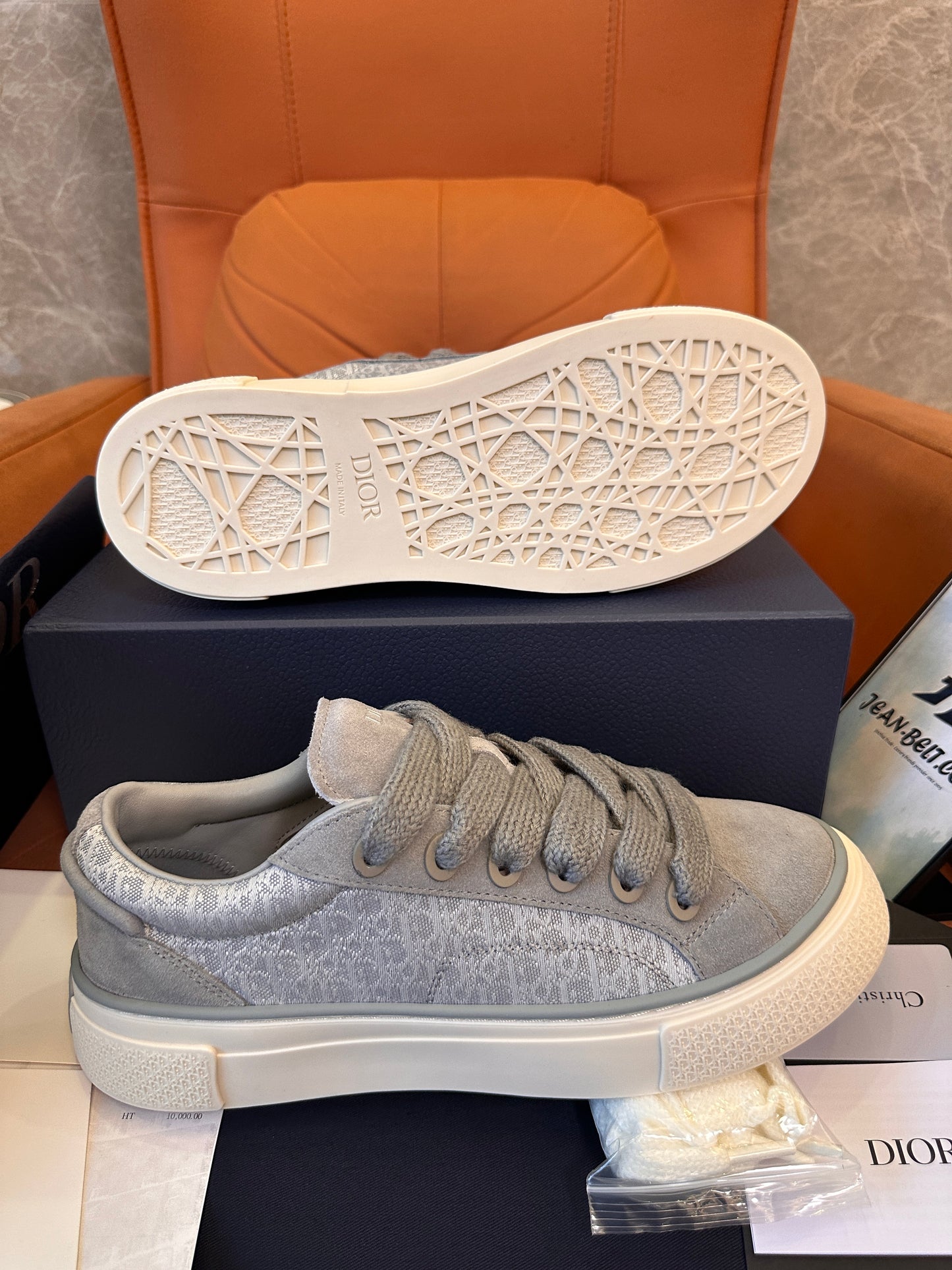 Dior Walk'n'Dior sneakers in gray suede and oblique jacquard