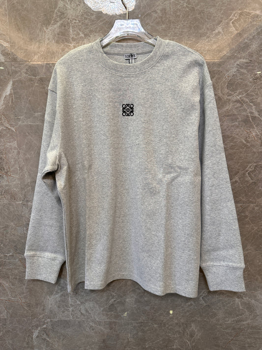 Loewe Anagram embroidered long-sleeve sweatshirt in gray