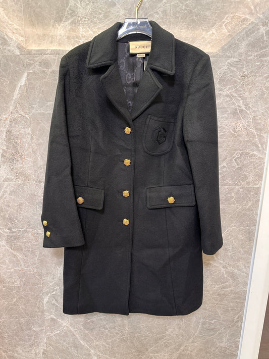 Gucci black classic wool coat