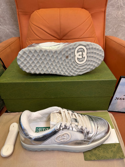 Gucci metallic silver women's sneakers