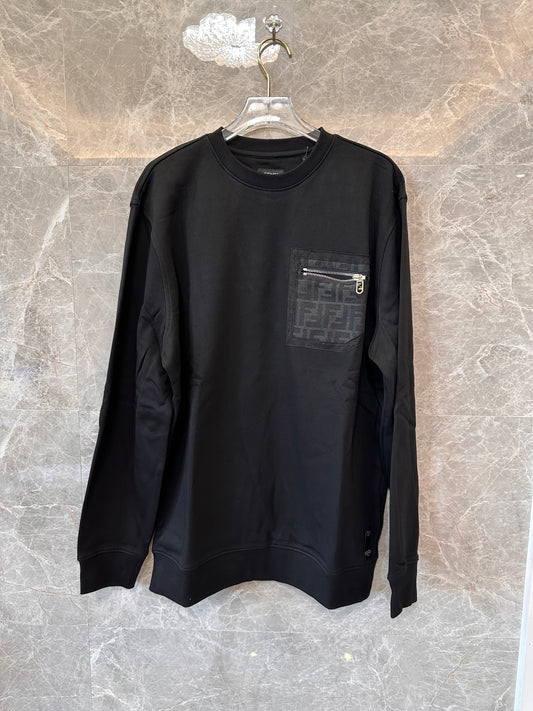 Fendi black long sleeve basic t-shirt